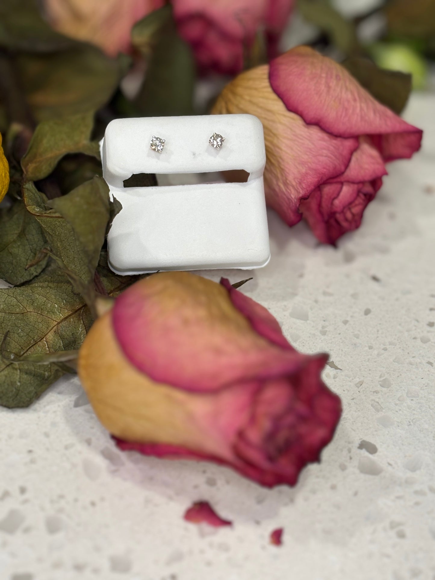 White Gold Diamond Stud Earrings