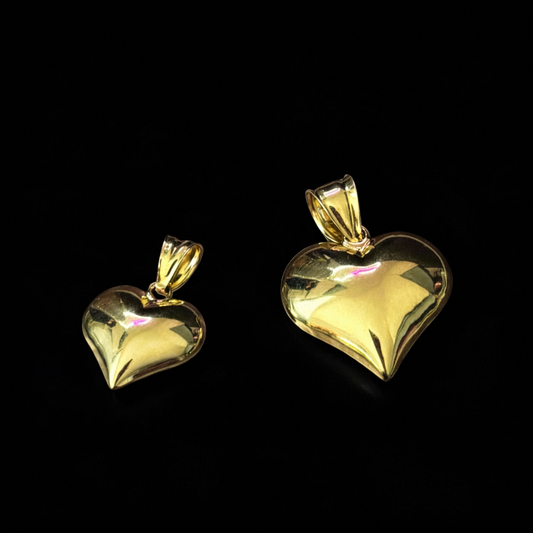 10k Puff Heart Pendant