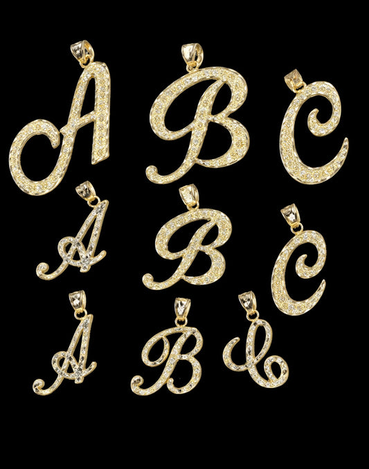 Gold Cursive Initial Pendant (A–Z)