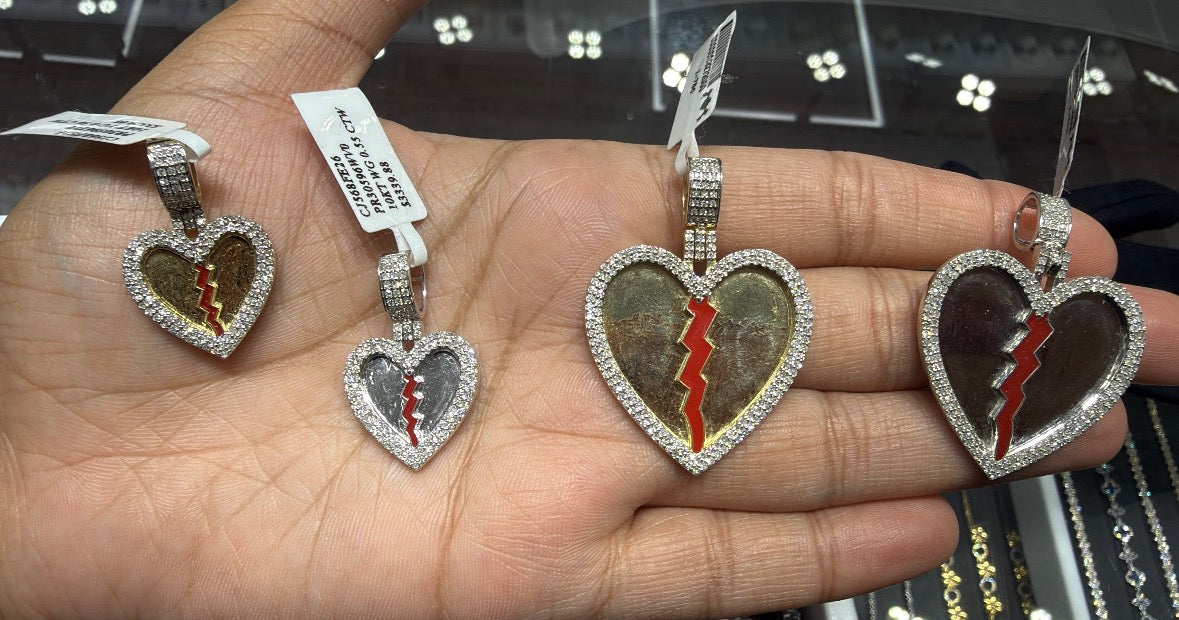 10k Broken Heart Pendant