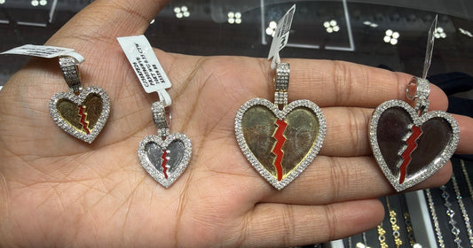 10k Broken Heart Pendant