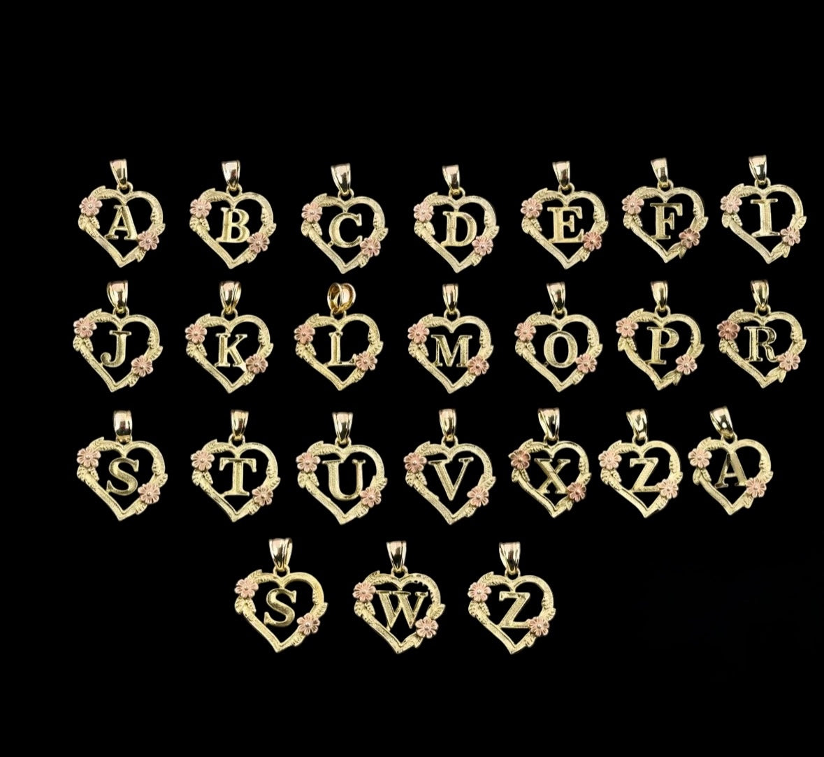 Tri-color Heart Letter Pendant